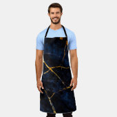 青い大理石のテクスチャの背景イタリアン、大理石のsla エプロン (着用した状態)