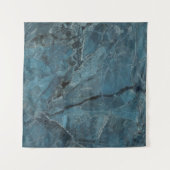 青い大理石のテクスチャーの背景イタリアン、マーベル タペストリー (正面(横))