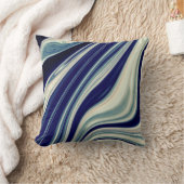 青い大理石のパターン クッション (ブランケット)