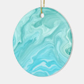 青い大理石のパターン セラミックオーナメント (左)