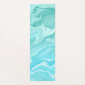 青い大理石のパターン ヨガマット (正面)