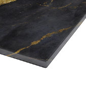 青い大理石のパターン(金ゴールド) カッティングボード (角)