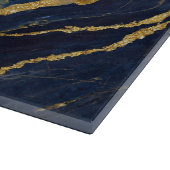 青い大理石のパターン(金ゴールド) カッティングボード (角)