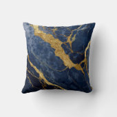 青い大理石のパターン(金ゴールド) クッション (裏面)