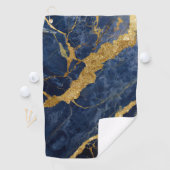 青い大理石のパターン(金ゴールド) ゴルフタオル (インサイチュ)