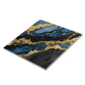 青い大理石のパターン(金ゴールド) タイル (側面)