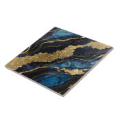 青い大理石のパターン(金ゴールド) タイル (側面)