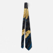 青い大理石のパターン(金ゴールド) ネクタイ (裏面)