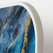 青い大理石のパターン(金ゴールド) ピックルボールラケット (左詳細)