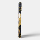 青い大理石のパターン(金ゴールド) Case-Mate iPhoneケース (裏面 / 右)