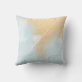 青い大理石のフェイクな金ゴールドの枕投球 クッション (裏面)