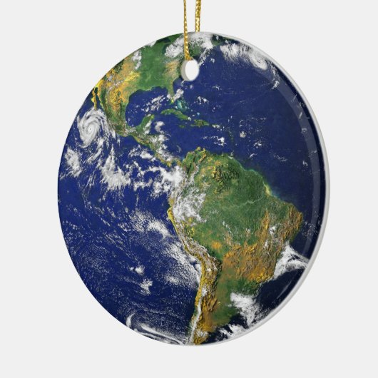 青い大理石の円形浮彫りのネックレスの記念品 セラミックオーナメント (左)