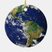 青い大理石の円形浮彫りのネックレスの記念品 セラミックオーナメント (裏面)