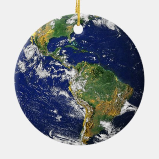 青い大理石の円形浮彫りのネックレスの記念品 セラミックオーナメント (裏面)