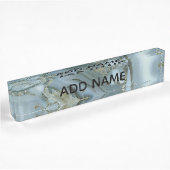 青い大理石の効果 デスクネームプレート