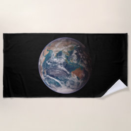 青い大理石の地球（東半球） ビーチタオル