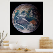 青い大理石の地球（東半球） ポスター (キッチン)