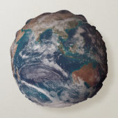青い大理石の地球(東半球) ラウンドクッション (裏面)