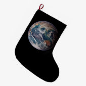 青い大理石の地球（東半球） ラージクリスマスストッキング (正面 (吊り時))