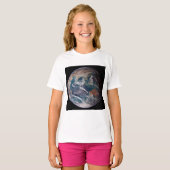 青い大理石の地球(東半球) Tシャツ (正面フル)
