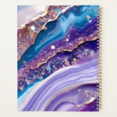 青い大理石の宝石の水の色の新年 プランナー手帳 (裏面)