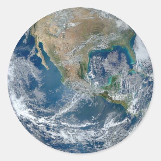 青い大理石の惑星の地球北アメリカメキシコ ラウンドシール (正面)