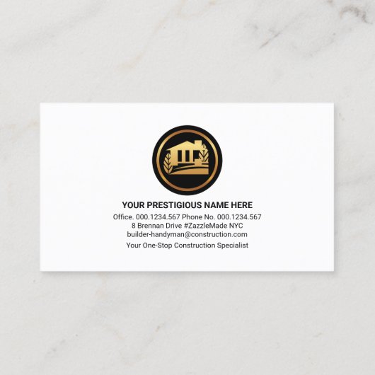 青い大理石の手作りツール 名刺 (裏面)