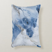 青い大理石の抽象芸術沿岸パターン アクセントクッション (正面(垂直))