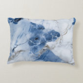 青い大理石の抽象芸術沿岸パターン アクセントクッション (裏面)