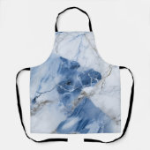 青い大理石の抽象芸術沿岸パターン エプロン (正面)