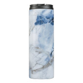 青い大理石の抽象芸術沿岸パターン タンブラー (裏面)