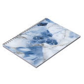 青い大理石の抽象芸術沿岸パターン ノートブック (左側)