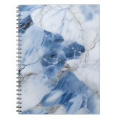 青い大理石の抽象芸術沿岸パターン ノートブック (正面)