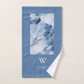 青い大理石の抽象芸術沿岸パターン バスタオルセット (ハンドタオル)