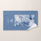 青い大理石の抽象芸術沿岸パターン バスタオルセット (ハンドタオル)