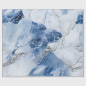 青い大理石の抽象芸術沿岸パターン ラッピングペーパー (フラット)
