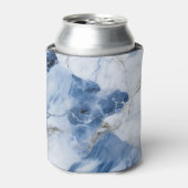 青い大理石の抽象芸術沿岸パターン 缶クーラー (缶正面)
