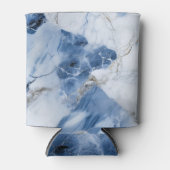 青い大理石の抽象芸術沿岸パターン 缶クーラー (正面)