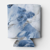 青い大理石の抽象芸術沿岸パターン 缶クーラー (裏面)