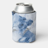 青い大理石の抽象芸術沿岸パターン 缶クーラー (缶裏面)