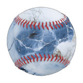 青い大理石の抽象芸術沿岸パターン 野球ボール (裏面)
