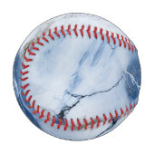 青い大理石の抽象芸術沿岸パターン 野球ボール (正面左)
