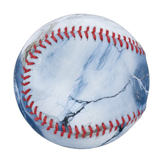 青い大理石の抽象芸術沿岸パターン 野球ボール (正面左)