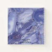 青い大理石の枠モダン ノートブック (裏面)