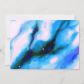 青い大理石の模様の宇宙抽象結婚式招待状 招待状 (裏面)