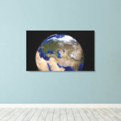 青い大理石の次世代の地球 キャンバスプリント (インサイチュ (ウッドフロア))