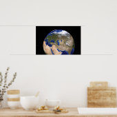 青い大理石の次世代の地球 ポスター (キッチン)