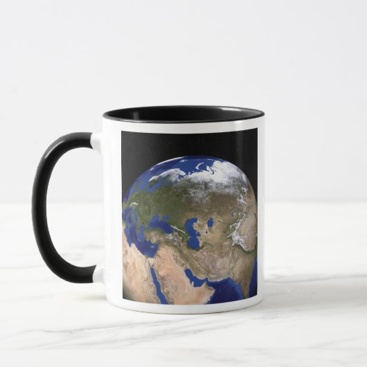 青い大理石の次世代の地球 マグカップ (左)