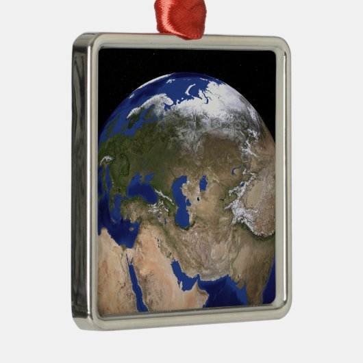 青い大理石の次世代の地球 メタルオーナメント (右)