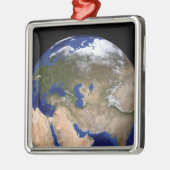 青い大理石の次世代の地球 メタルオーナメント (左)